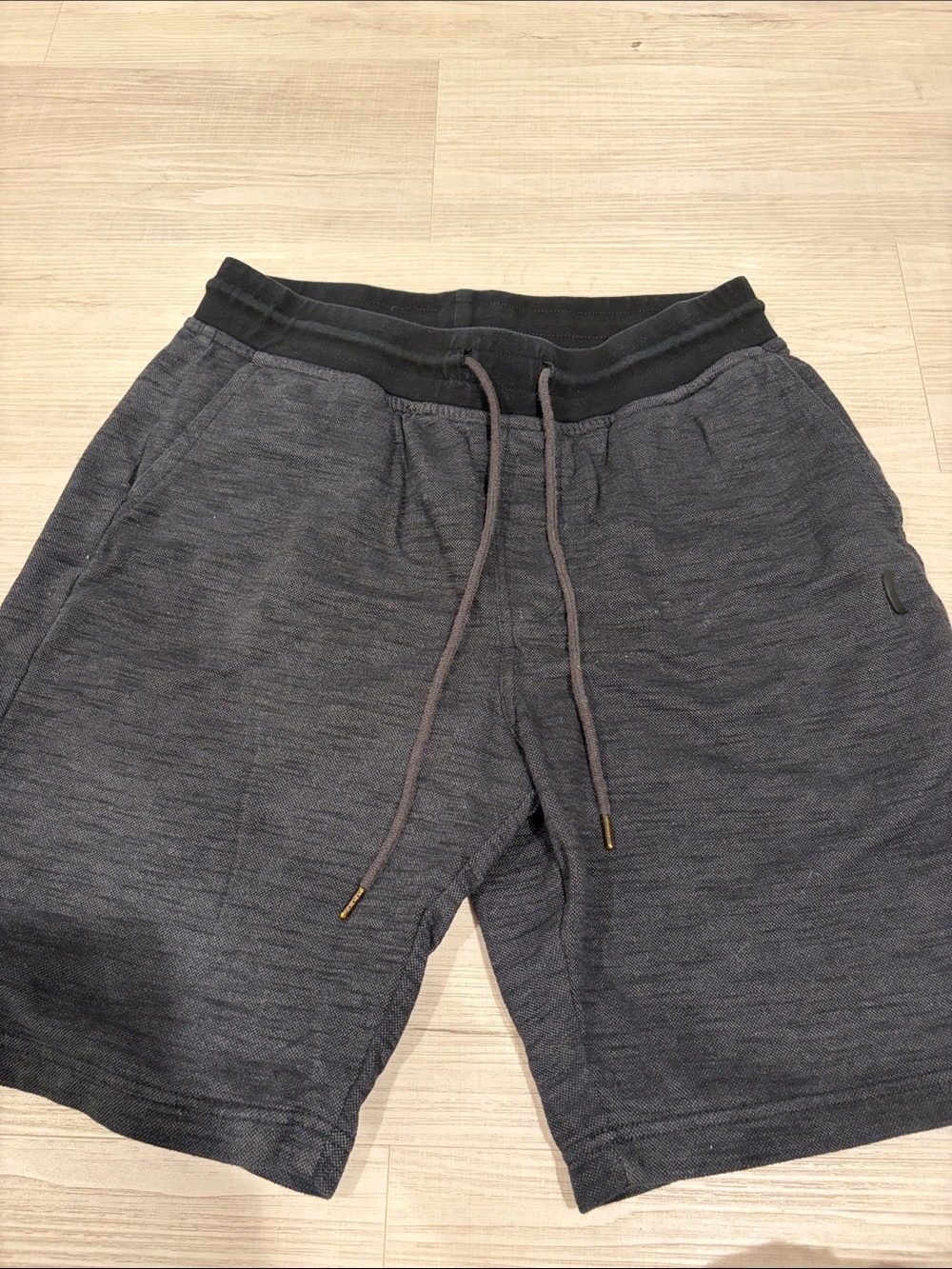 Men's Gray Knit Drawstring Shorts